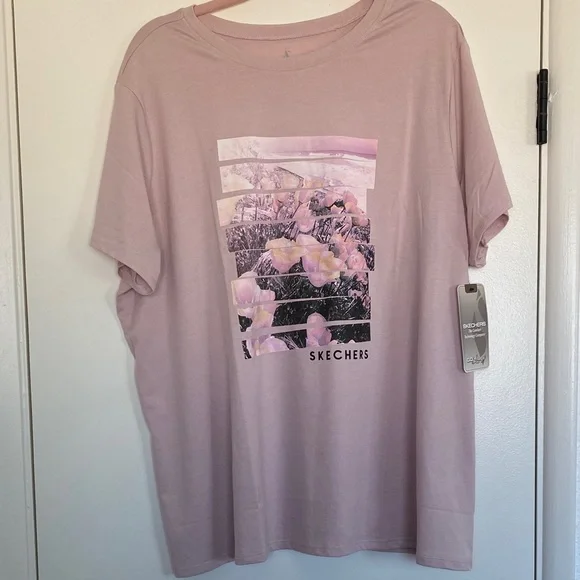 #S124- NWT Skechers Dreamy Escape Tee - Light Pink Graphic - 3xl - Picture 1 of 7